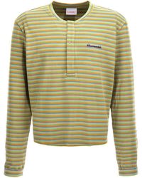 Bluemarble - 'peach Skin Stripe Henley' Sweater - Lyst