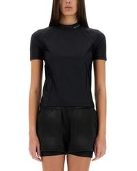 T By Alexander Wang - Fitted T-Shirt With Logo Details - Lyst