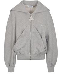 The Attico - Logo-embroidered Draped Cotton Hoodie - Lyst