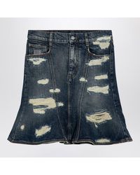 Marc Jacobs - Worn Denim Mini Skirt - Lyst