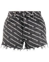 Alexander Wang - Logo Bite Shorts Grey - Lyst