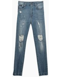 Dolce & Gabbana - Dolce&Gabbana Audry Denim Skinny Jeans With Wear And Tear - Lyst