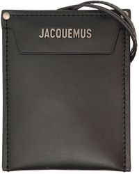 Jacquemus - 'le Porte Poche Meunier' Black Wallet With Logo Lettering In Leather Man - Lyst
