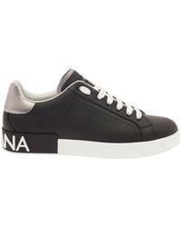 Dolce & Gabbana - 'Portofino' Low Top Sneakers With Metal Heel Tab And Logo Patch - Lyst
