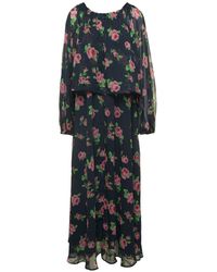 ROTATE BIRGER CHRISTENSEN - Maxi Dress With All-Over Roses Print - Lyst