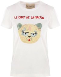 Valentino Garavani - Le Chat De La Maison Cotton T-Shirt - Lyst