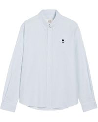 Ami Paris - Striped Shirt With Buttons Up The Front - Lyst