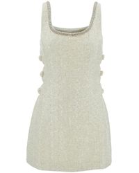 Self-Portrait - Mini Ivory Dress With Bows And Cut-Out - Lyst