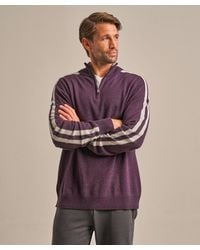 BAM Clothing - Slim Fit Quarter Zip Knitted Jumper Dark Damson - Lyst