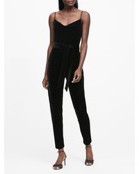banana republic velvet cropped jumpsuit