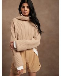 NEW Banana Republic Womens Merino Wool Striped Sweater Knit Rust Cocoon M XL $78 