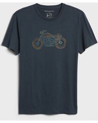 Banana Republic Factory Motorcycle Graphic T-shirt - Blue