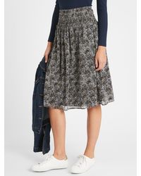 english factory smocked stripe midi dress