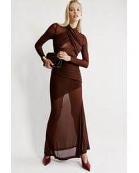 Bardot - Marice Wrap Mesh Maxi Dress - Lyst