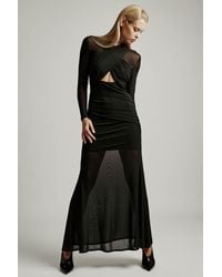 Bardot - Veria Wrap Mesh Maxi Dress - Lyst
