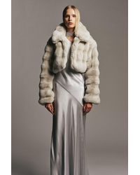 Bardot - Athera Cropped Faux Fur Jacket - Lyst