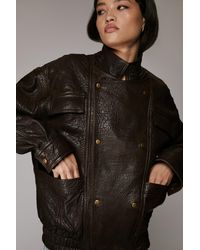 Bardot - Oversized Leather Jacket - Lyst