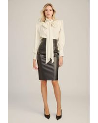 Bardot - Revana Satin Tie Neck Blouse - Lyst