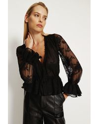 Bardot - Natoli Embroidered Mesh Blouse - Lyst