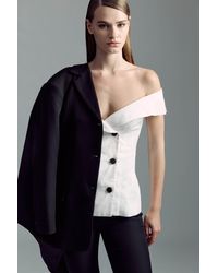 Bardot - Eliora Button Front Linen Top - Lyst