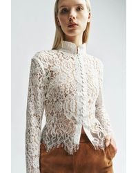 Bardot - Remly Button Front Lace Top - Lyst
