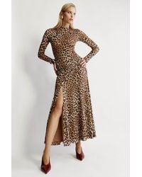 Bardot - Lea Printed Mesh Midi Dress - Lyst