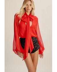 Bardot - Solace Tie Front Blouse - Lyst