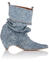 denim slouch boots
