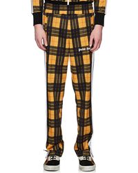 palm angels yellow tartan track pants
