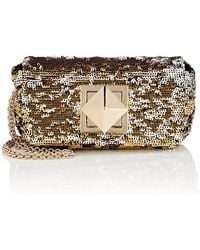 Sonia Rykiel Le Copain Small Sequined Chain Shoulder Bag - Metallic