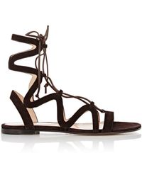 Gianvito Rossi Lace-up Gladiator Sandals - Brown