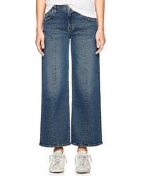 Current/Elliott The Wide Leg Crop Jeans - Blue