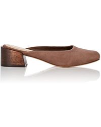 Mari Giudicelli Leblon Suede Mules - Brown
