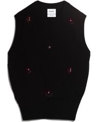 Barrie - Iconic Sleeveless Embroidered Jumper In Cashmere - Lyst