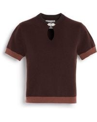 Barrie - Cashmere Top With Jewelled Details - Lyst