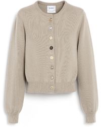 Barrie - Cotton And Cashmere Cardigan With Jewelled Buttons - Lyst