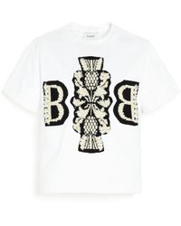 Barrie - Cropped T-shirt With Logo Cashmere Patch - Lyst