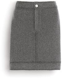 Barrie - Denim Cashmere And Cotton Skirt - Lyst