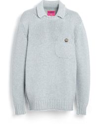 Barrie - Chunky Cashmere Jumper With Polo Shirt Collar - Lyst