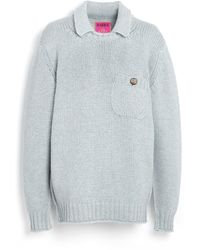 Barrie - Chunky Cashmere Jumper With Polo Shirt Collar - Lyst
