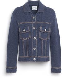 Barrie - Denim Fitted Cashmere And Cotton Jacket - Lyst