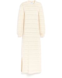 Barrie - Long Cashmere And Cotton Dress With Lace Stripes - Lyst