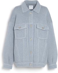 Barrie - Denim Oversized Cashmere And Cotton Jacket - Lyst