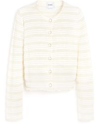 Barrie - Striped Cardigan In Embossed Knit - Lyst
