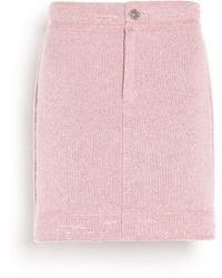 Barrie - Denim Cashmere And Cotton Skirt - Lyst