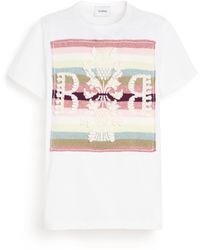 Barrie - Striped T-shirt With Logo Cashmere Patch - Lyst