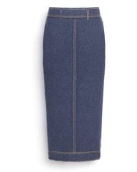 Barrie - Long Denim Skirt In Cashmere And Cotton - Lyst