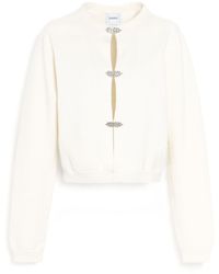 Barrie - Cashmere Cardigan With Tone-on-tone Gem Details - Lyst