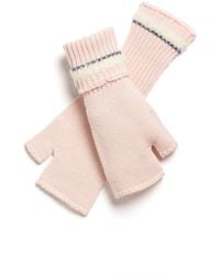 Barrie - Shearling-effect Cashmere Fingerless Gloves - Lyst