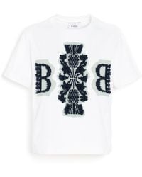 Barrie - Cropped T-shirt With Logo Cashmere Patch - Lyst